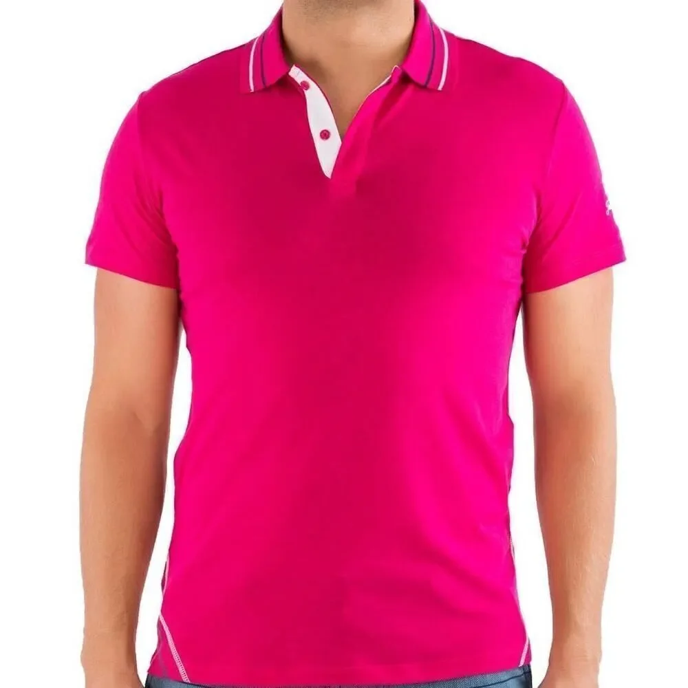 New Just Cavalli Men XS / 46 Pink Classic Polo T-Shirt Summer Top Short Sleeve - Picture 2 of 5